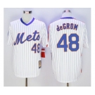 Men New York Mets #48 Jacob deGrom Majestic White Cool Base Cooperstown Collection Player Jersey