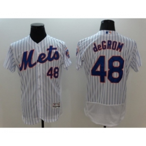 Men New York Mets #48 Jacob deGrom Majestic White Flexbase Authentic Collection Player Jersey