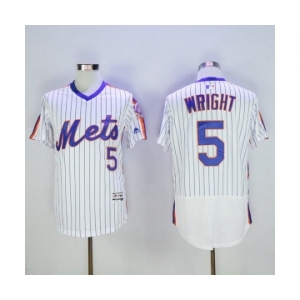 Men New York Mets #5 David Wright Majestic White Alternate Flexbase Authentic Collection Player Jersey