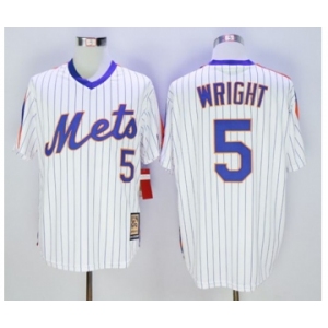 Men New York Mets #5 David Wright Majestic White Cool Base Cooperstown Collection Player Jersey