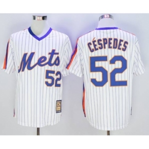 Men New York Mets #52 Yoenis Cespedes Majestic White Cool Base Cooperstown Collection Player Jersey