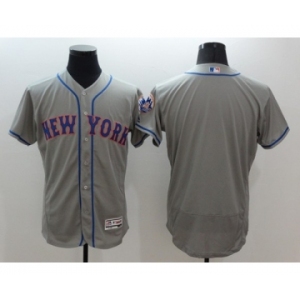 Men New York Mets Blank Majestic Grey Flexbase Authentic Collection Jersey