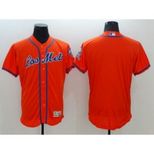 Men New York Mets Blank Majestic Orange Flexbase Authentic Collection Jersey