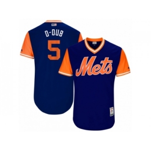 Men's 2017 Little League World Series Mets #5 David Wright D-Dub Royal Jersey