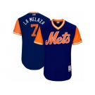 Men's 2017 Little League World Series Mets Jose Reyes #7 La Melaza Royal Jersey