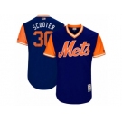 Men's 2017 Little League World Series Mets Michael Conforto #30 Scooter Royal Jersey