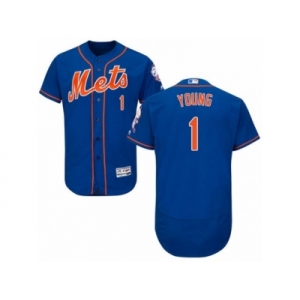 Men's Majestic New York Mets #1 Chris Young Royal Blue Flexbase Authentic Collection MLB Jersey