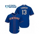 Men's Majestic New York Mets #13 Asdrubal Cabrera Authentic Royal Blue Alternate Road Cool Base MLB Jersey