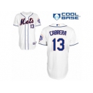 Men's Majestic New York Mets #13 Asdrubal Cabrera Authentic White Alternate Cool Base MLB Jersey