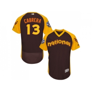 Men's Majestic New York Mets #13 Asdrubal Cabrera Brown 2016 All-Star National League BP Authentic Collection Flex Base MLB Jersey