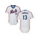 Men's Majestic New York Mets #13 Asdrubal Cabrera White Royal Flexbase Authentic Collection MLB Jersey