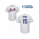 Men's Majestic New York Mets #15 Tim Tebow Replica White Home Cool Base MLB Jersey