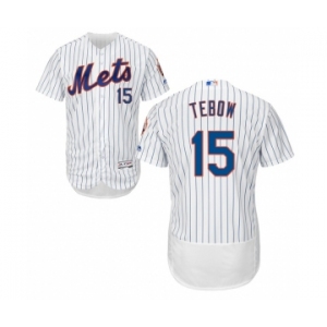 Men's Majestic New York Mets #15 Tim Tebow White Flexbase Authentic Collection MLB Jersey