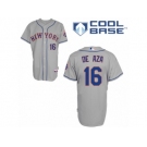 Men's Majestic New York Mets #16 Alejandro De Aza Authentic Grey Road Cool Base MLB Jersey