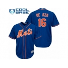 Men's Majestic New York Mets #16 Alejandro De Aza Authentic Royal Blue Alternate Home Cool Base MLB Jersey