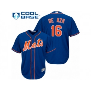 Men's Majestic New York Mets #16 Alejandro De Aza Authentic Royal Blue Alternate Home Cool Base MLB Jersey