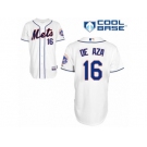 Men's Majestic New York Mets #16 Alejandro De Aza Authentic White Alternate Cool Base MLB Jersey