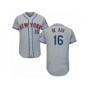 Men's Majestic New York Mets #16 Alejandro De Aza Grey Flexbase Authentic Collection MLB Jersey