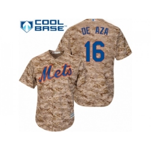 Men's Majestic New York Mets #16 Alejandro De Aza Replica Camo Alternate Cool Base MLB Jersey