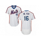 Men's Majestic New York Mets #16 Alejandro De Aza White Royal Flexbase Authentic Collection MLB Jersey