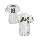 Men's Majestic New York Mets #16 Dwight Gooden Authentic White 2016 Memorial Day Fashion Flex Base MLB Jersey