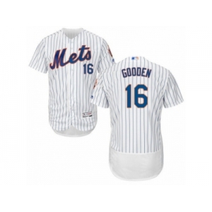 Men's Majestic New York Mets #16 Dwight Gooden White Flexbase Authentic Collection MLB Jersey