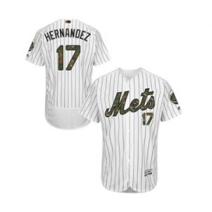Men's Majestic New York Mets #17 Keith Hernandez Authentic White 2016 Memorial Day Fashion Flex Base MLB Jersey
