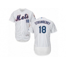 Men's Majestic New York Mets #18 Darryl Strawberry White Flexbase Authentic Collection MLB Jersey