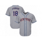 Men's Majestic New York Mets #18 Travis d'Arnaud Replica Grey Road Cool Base MLB Jersey