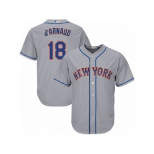 Men's Majestic New York Mets #18 Travis d'Arnaud Replica Grey Road Cool Base MLB Jersey