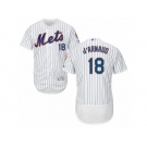 Men's Majestic New York Mets #18 Travis d'Arnaud White Flexbase Authentic Collection MLB Jersey