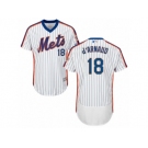 Men's Majestic New York Mets #18 Travis d'Arnaud White Royal Flexbase Authentic Collection MLB Jersey