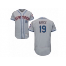 Men's Majestic New York Mets #19 Jay Bruce Grey Flexbase Authentic Collection MLB Jersey