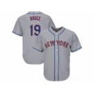 Men's Majestic New York Mets #19 Jay Bruce Replica Grey Road Cool Base MLB Jersey