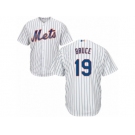 Men's Majestic New York Mets #19 Jay Bruce Replica White Home Cool Base MLB Jersey