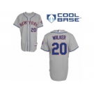 Men's Majestic New York Mets #20 Neil Walker Authentic Grey Road Cool Base MLB Jersey