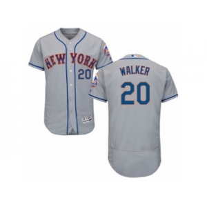 Men's Majestic New York Mets #20 Neil Walker Grey Flexbase Authentic Collection MLB Jersey