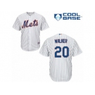 Men's Majestic New York Mets #20 Neil Walker Replica White Home Cool Base MLB Jersey