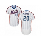 Men's Majestic New York Mets #20 Neil Walker White Royal Flexbase Authentic Collection MLB Jersey