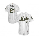 Men's Majestic New York Mets #21 Lucas Duda Authentic White 2016 Memorial Day Fashion Flex Base MLB Jersey