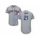 Men's Majestic New York Mets #21 Lucas Duda Grey Flexbase Authentic Collection MLB Jersey