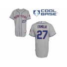 Men's Majestic New York Mets #27 Jeurys Familia Authentic Grey Road Cool Base MLB Jersey