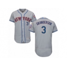 Men's Majestic New York Mets #3 Curtis Granderson Grey Flexbase Authentic Collection MLB Jersey