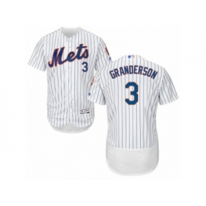 Men's Majestic New York Mets #3 Curtis Granderson White Flexbase Authentic Collection MLB Jersey