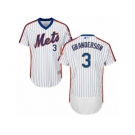 Men's Majestic New York Mets #3 Curtis Granderson White Royal Flexbase Authentic Collection MLB Jersey