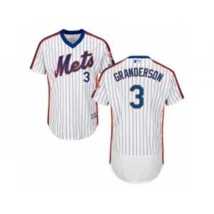 Men's Majestic New York Mets #3 Curtis Granderson White Royal Flexbase Authentic Collection MLB Jersey