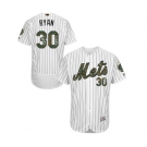 Men's Majestic New York Mets #30 Nolan Ryan Authentic White 2016 Memorial Day Fashion Flex Base MLB Jersey