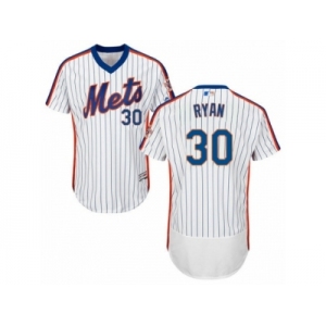 Men's Majestic New York Mets #30 Nolan Ryan White Royal Flexbase Authentic Collection MLB Jersey