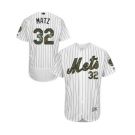 Men's Majestic New York Mets #32 Steven Matz Authentic White 2016 Memorial Day Fashion Flex Base MLB Jersey