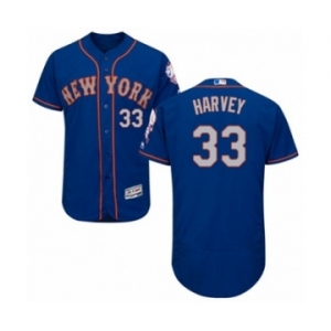 Men's Majestic New York Mets #33 Matt Harvey Royal Gray Flexbase Authentic Collection MLB Jersey